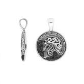 AP-9000-S Sterling Silver Designer Round Shape Pendant With Plain Silver Jewelry Bali Designs Inc